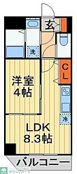 チェリーブロッサム 1LDKの間取図画像