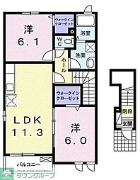 ヴィッファB 2LDKの間取図画像