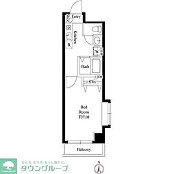 BELLAGIO-1 1Kの間取図画像