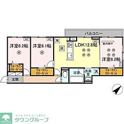 ウィンザーコート金田西 3LDKの間取図画像
