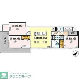ウィンザーコート金田西 3LDKの間取図画像