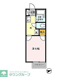 ピュアパレス1番館 1Kの間取図画像