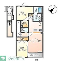 グランデ ヴィラージュ 2LDKの間取図画像