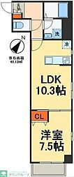 miliabitaNo35 1LDKの間取図画像