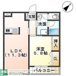 ティアラ 1LDKの間取図画像
