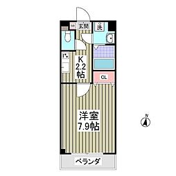 セゾン・ドゥ・ブランシェ千葉中央 1Kの間取図画像