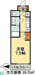 メゾン・ド・ヴィレ千葉中央 1Kの間取図画像