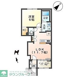 八街市八街ほアパート 1LDKの間取図画像
