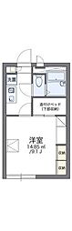 レオパレスティーズハウス2 1Kの間取図画像