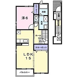 ヴァンクール・アビテ 1LDKの間取図画像