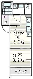 フォーサイト千葉寺 1DKの間取図画像