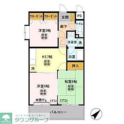 グランデージ長浦 3Kの間取図画像