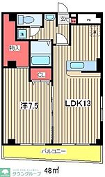 ラバージュ稲毛 1LDKの間取図画像