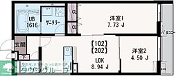 イクシオリエール 2LDKの間取図画像