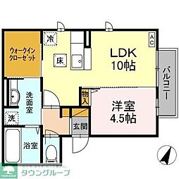 ピースランド 1LDKの間取図画像