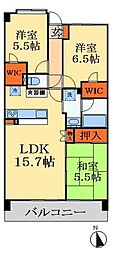 サンクレイドルおゆみ野中央 3LDKの間取図画像