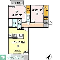 コンフォール古市場ANNEX 2LDKの間取図画像