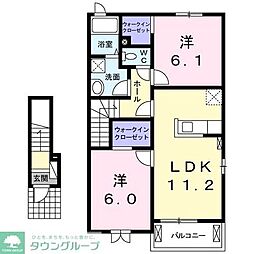 プランドールC 2LDKの間取図画像