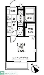 プリムラ 1Kの間取図画像