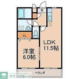 ピースコート 1LDKの間取図画像
