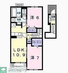 エスポワール 2LDKの間取図画像
