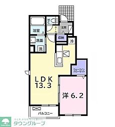 グランツブリーゼB 1LDKの間取図画像