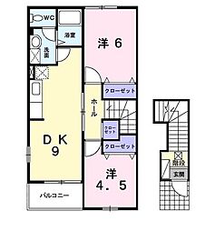 ティーフベルクA 2DKの間取図画像