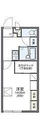 レオパレスネレイド2 1Kの間取図画像