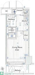 THEパームス東武練馬 1Kの間取図画像