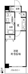 ハスネレジデンス 1Kの間取図画像