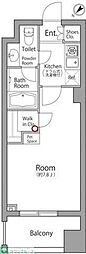 レジディア池袋ウエスト 1Kの間取図画像