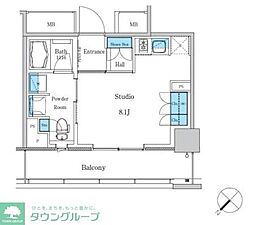 パークアクシス滝野川ラブリーズ ワンルームの間取図画像
