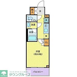オープンブルーム川口並木 1Kの間取図画像
