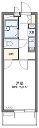 レオパレスときわマンション2 1Kの間取図画像