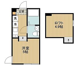 ハーモニーテラス新河岸 ワンルームの間取図画像