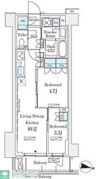 ロイヤルパークス赤羽サウス 5階2LDKの間取り