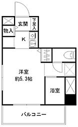 東武東上線 ときわ台駅 徒歩1分の賃貸マンション 7階ワンルームの間取り