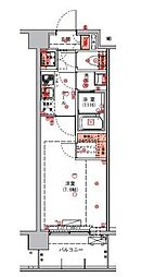 ハーモニーレジデンス東京アーバンスクエア002 6階1Kの間取り