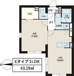 レピュア大山レジデンスII 4階1LDKの間取り