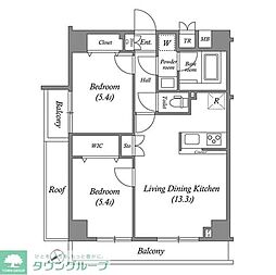 GENOVIA西高島平 skygarden 3階2LDKの間取り