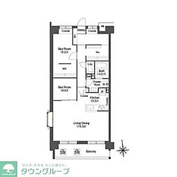コンフォリア高島平 4階2LDKの間取り