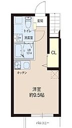レピュア成増レジデンス 1階ワンルームの間取り