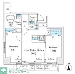 クラリティア板橋本町 6階2LDKの間取り
