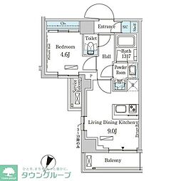 パークアクシス大塚サウスレジデンス 7階1LDKの間取り