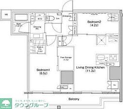 ザ・パークハビオ板橋区役所前 5階2LDKの間取り