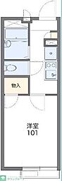 レオパレスサンガーデン 2階1Kの間取り