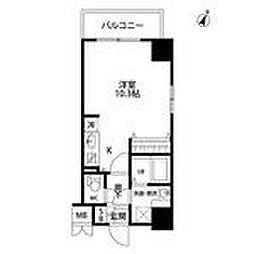 ルクレ池袋 5階ワンルームの間取り