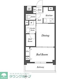 グリーンフィールド小竹向原 2階1DKの間取り