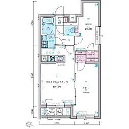 都営三田線 板橋本町駅 徒歩8分の賃貸マンション 3階2LDKの間取り