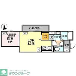 グラナーデ東新町 3階1LDKの間取り